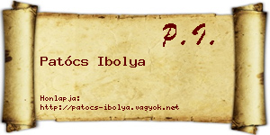 Patócs Ibolya névjegykártya