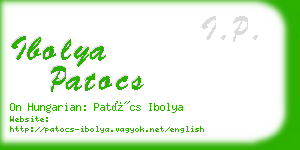 ibolya patocs business card